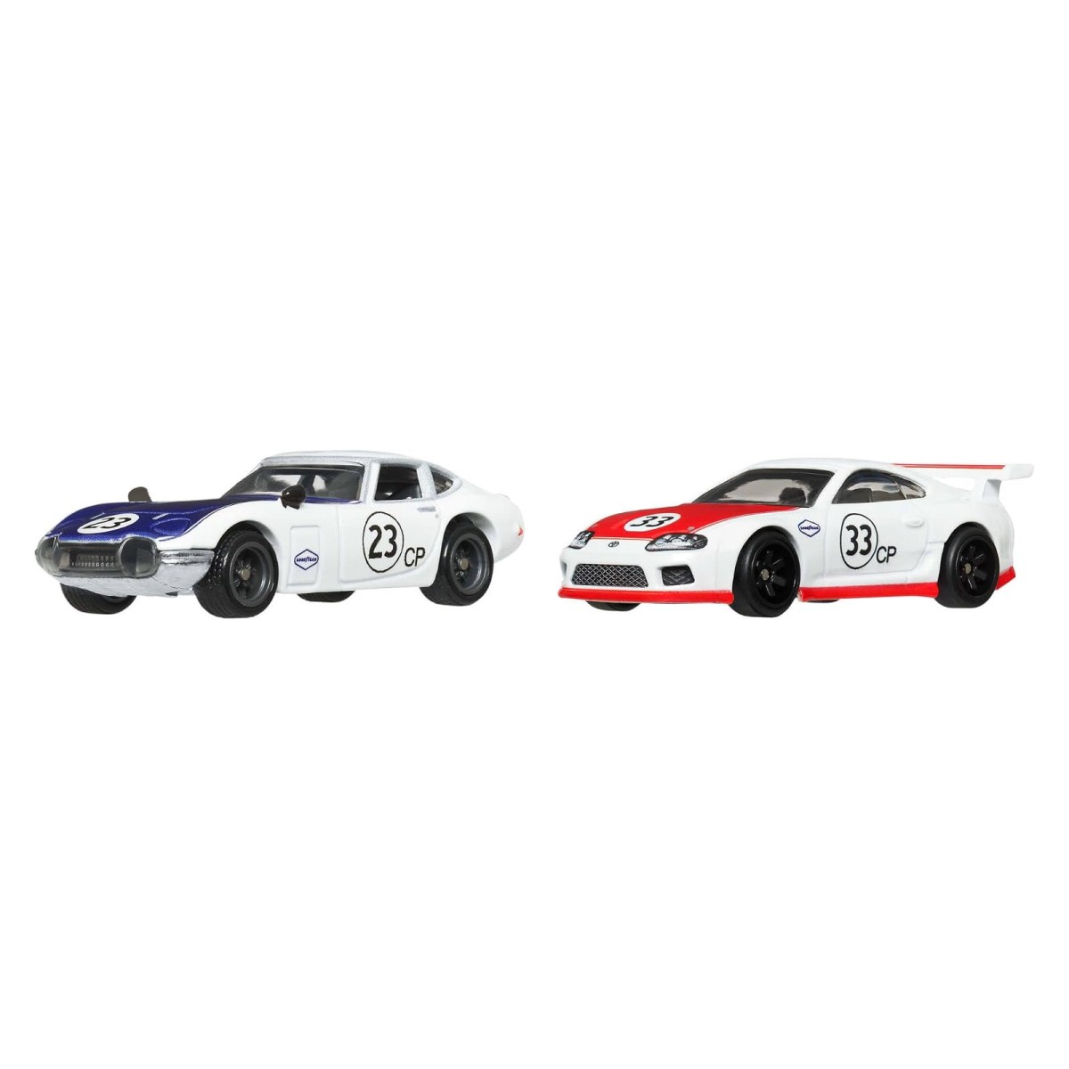 Mattel JBL03 - Hot Wheels - Premium Car Cuture - 2er-Pack Die-Cast Fahrzeuge 1:64 mit Real Riders, 2000GT & Supra