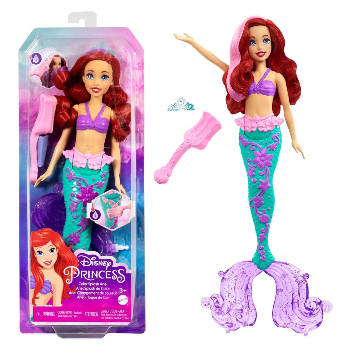 Mattel HLW00 - Disney Princess - Arielle die Meerjungfrau Puppe inkl. Zubehör