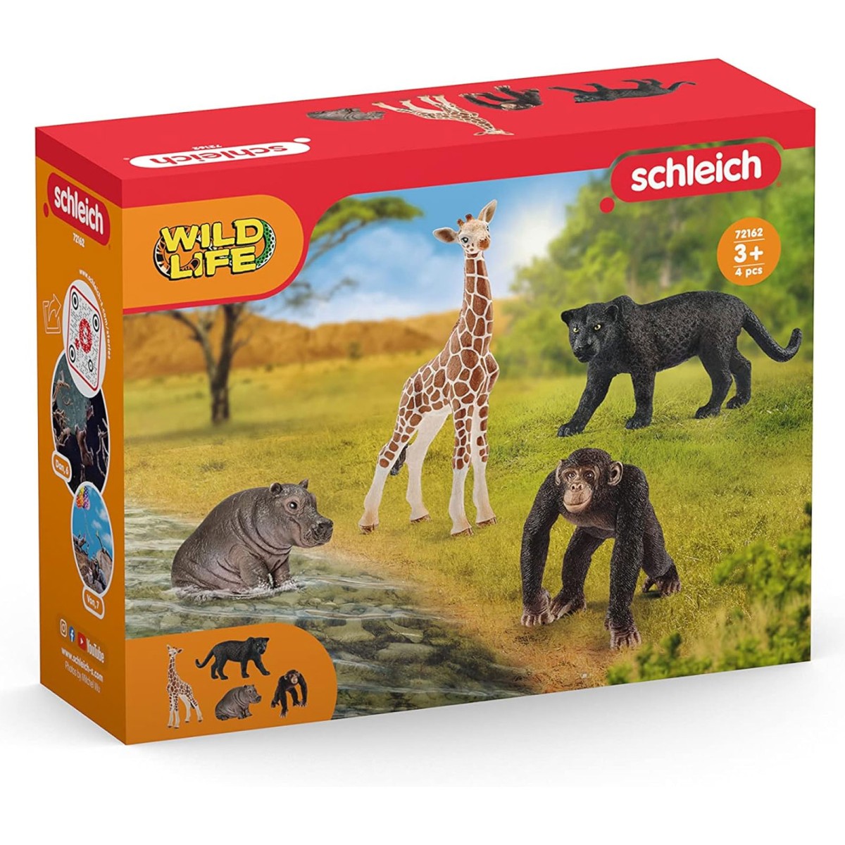 Schleich 72162 - Wild Life - Starter Set, Spielfiguren-Set, 4 Teile