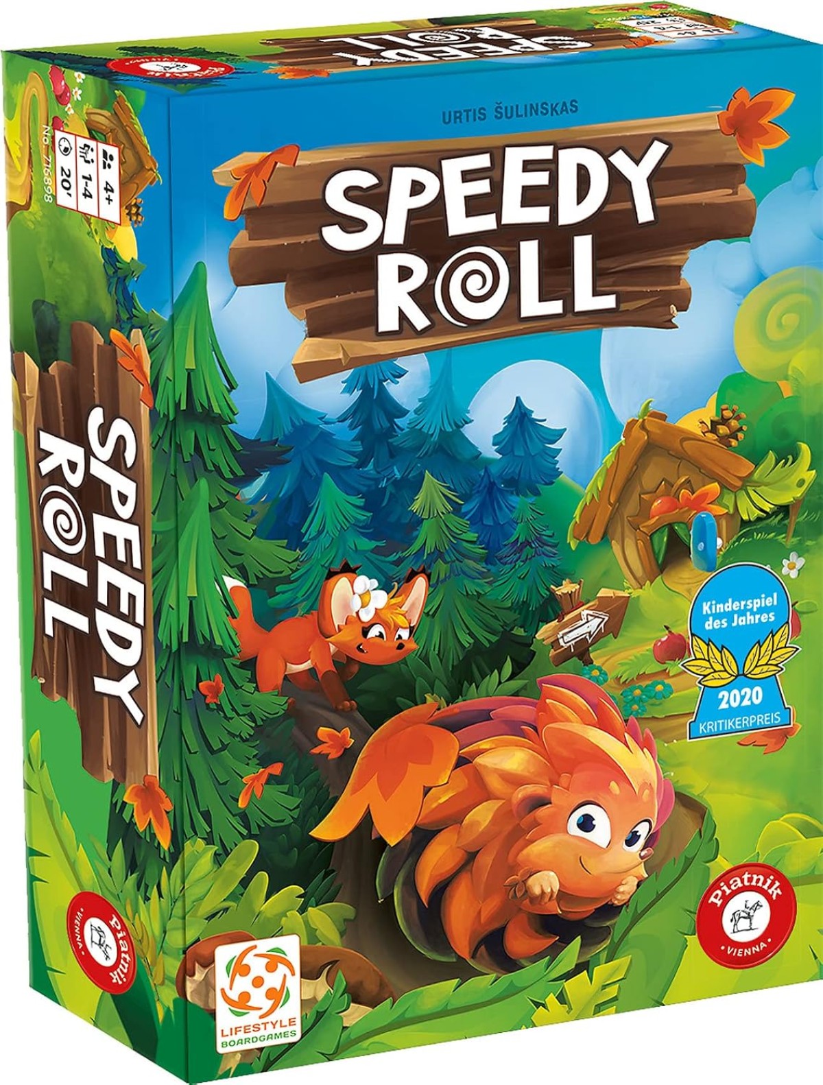 Piatnik 716898 - Speedy Roll - spannendes Igel-Roll-Rennen, Brettspiel