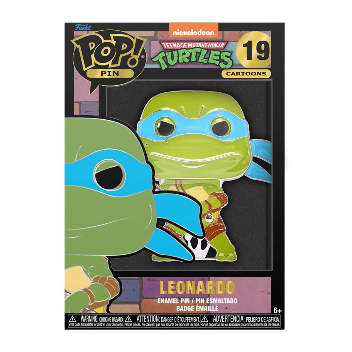 Funko TMNTPP0001 - POP! - Teenage Mutant Ninja Turtles - Leonardo, Ansteck-Nadel, Nr. 19
