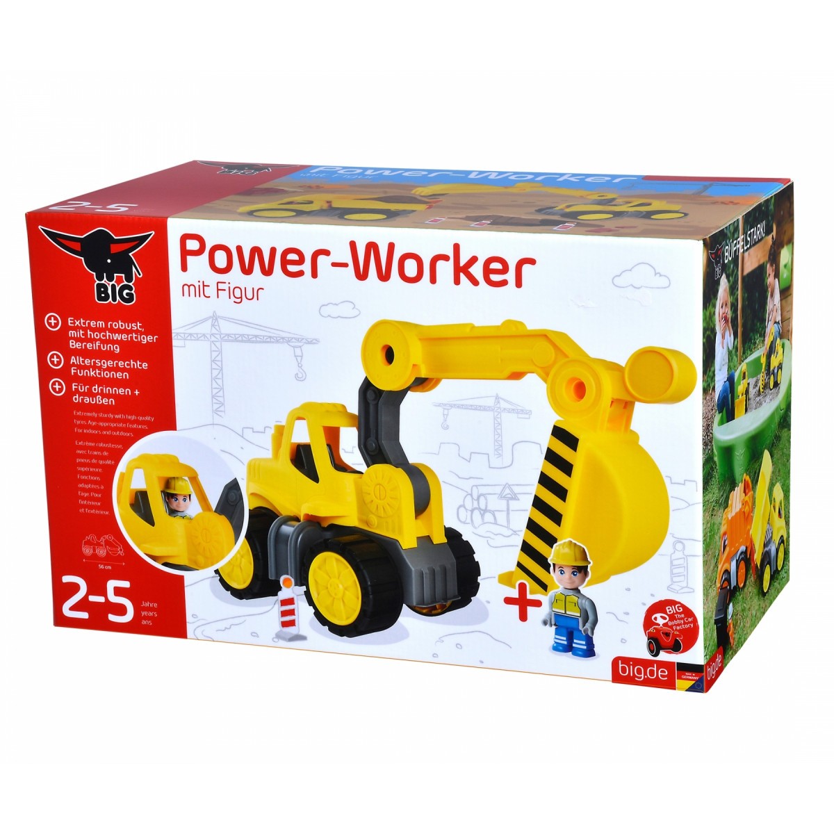 BIG 800054835 - Power Worker - Bagger mit Figur