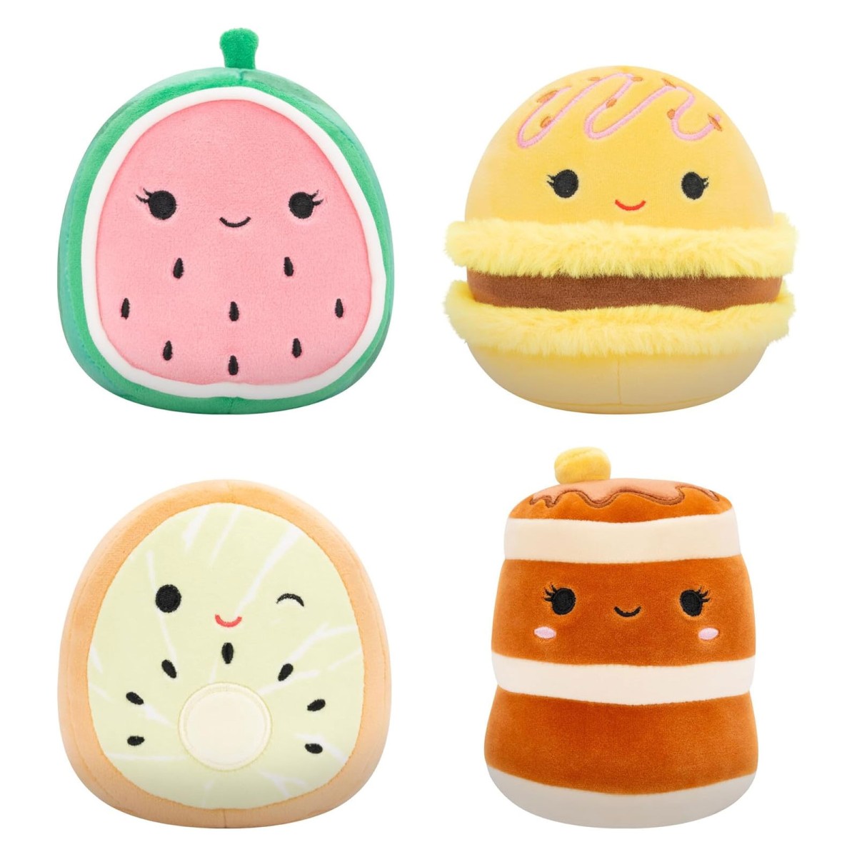 Jazwares SQCR06866 - Squishmallows - Food Squad, Plüschfigur, je 12,5 cm, 4er Pack