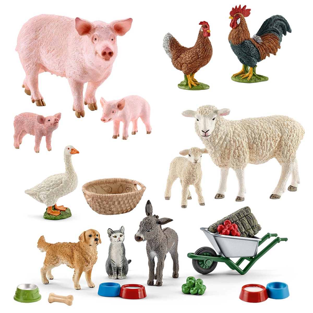 SPAR-SET 403271 - Schleich - Farm World - Bauernhofset mit Futter und 11 Tieren