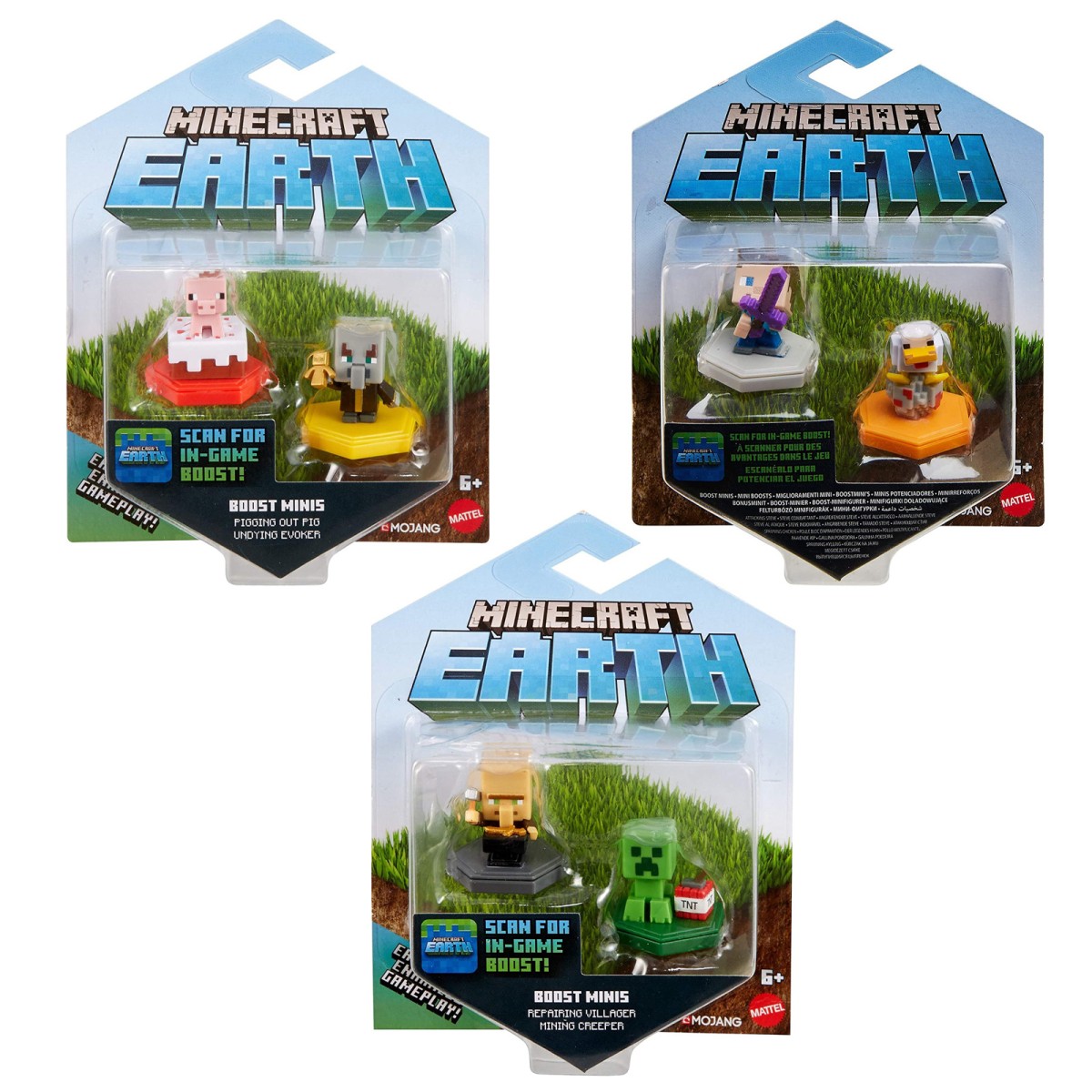 SPAR-SET 196322 - Mattel - Mojang - Minecraft - Earth - Spielfiguren-Set mit 6 Minifiguren