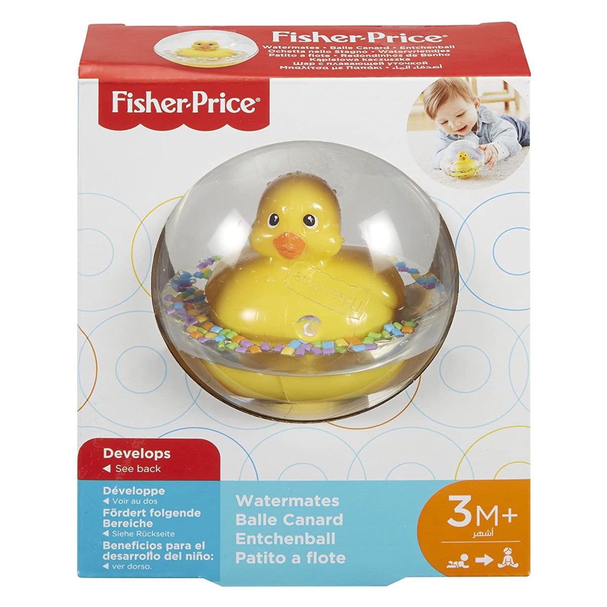 Mattel 75676 - Fisher-Price - Krabbel-Spielzeug, Ente in Kugel mit Konfetti, Entchenball