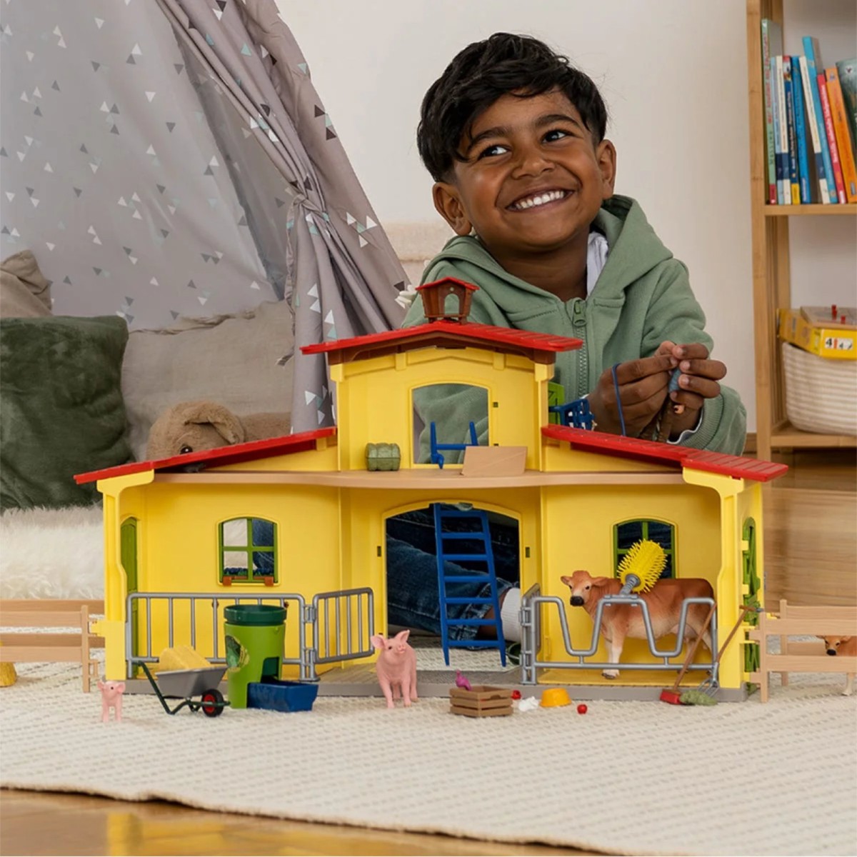 Schleich 42605 2.Wahl - Farm World - Großer Stall mit Tieren und Zubehör