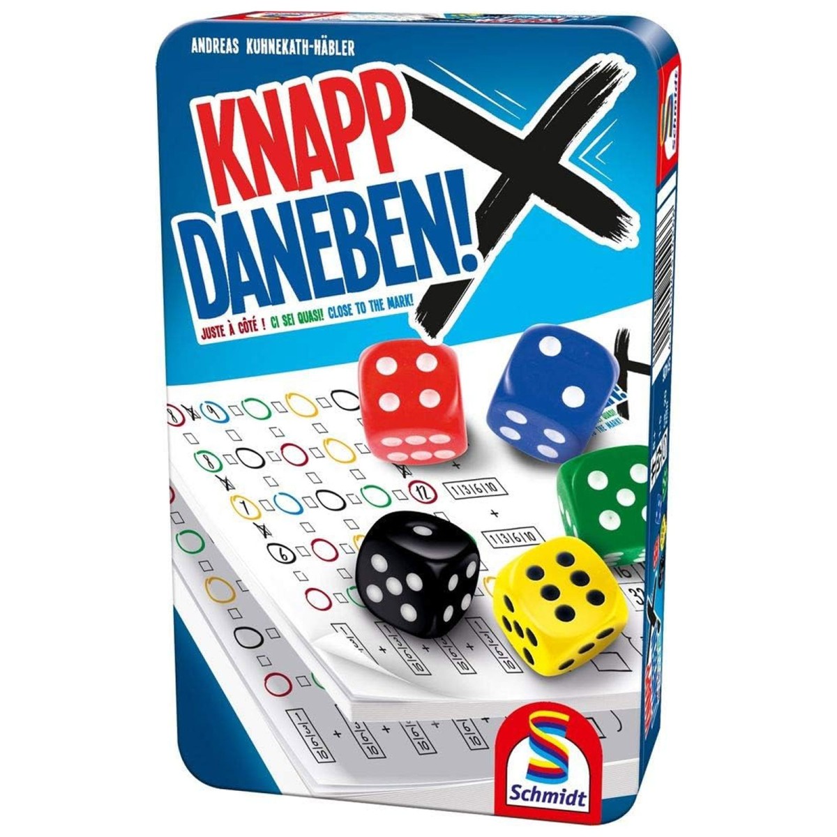 Schmidt 51426 - Knapp Daneben! – Würfelspiel in Metalldose