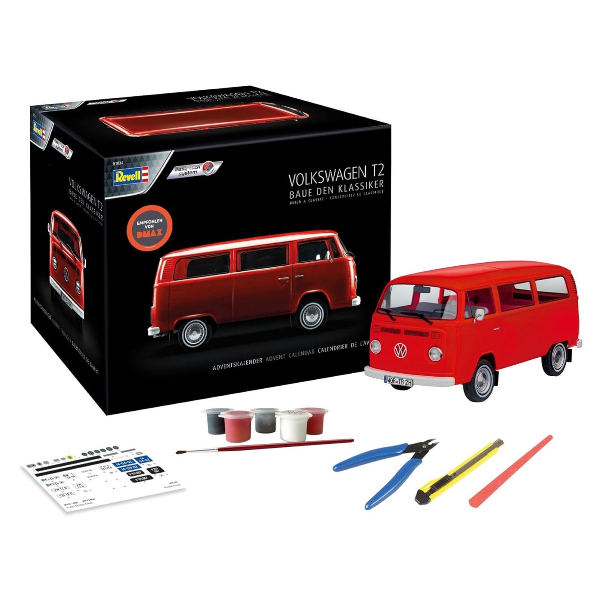 Revell 01034 - Adventskalender - Volkswagen T2, Baue in 24 Tagen deinen Klassiker