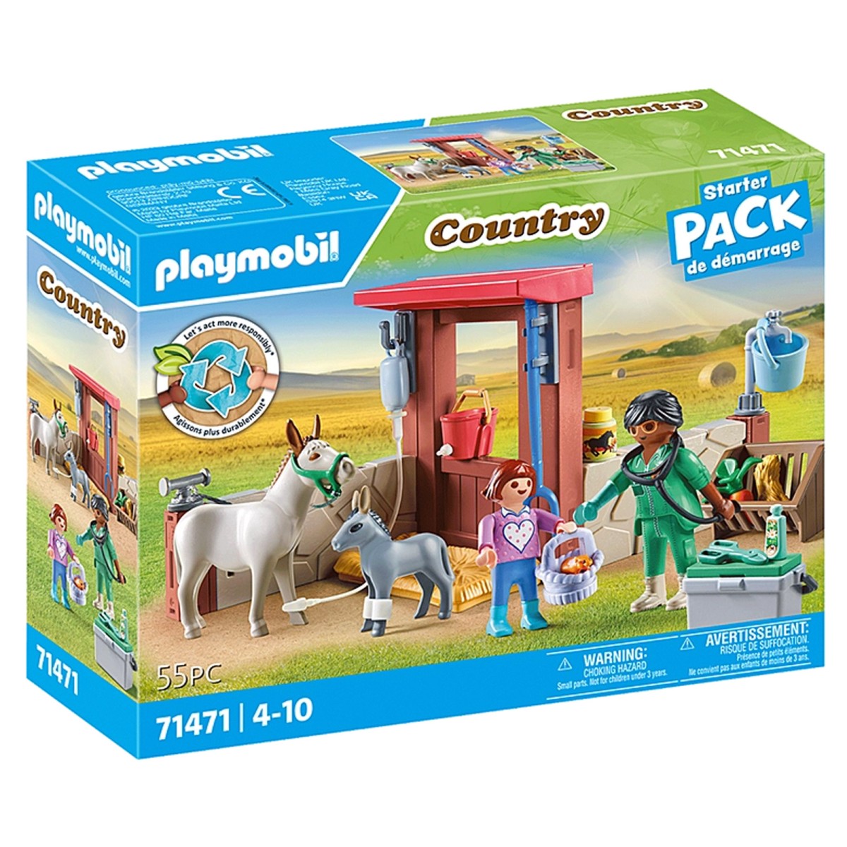 PLAYMOBIL® 71471 - Country - Starter Pack Tierarzteinsatz bei den Eseln