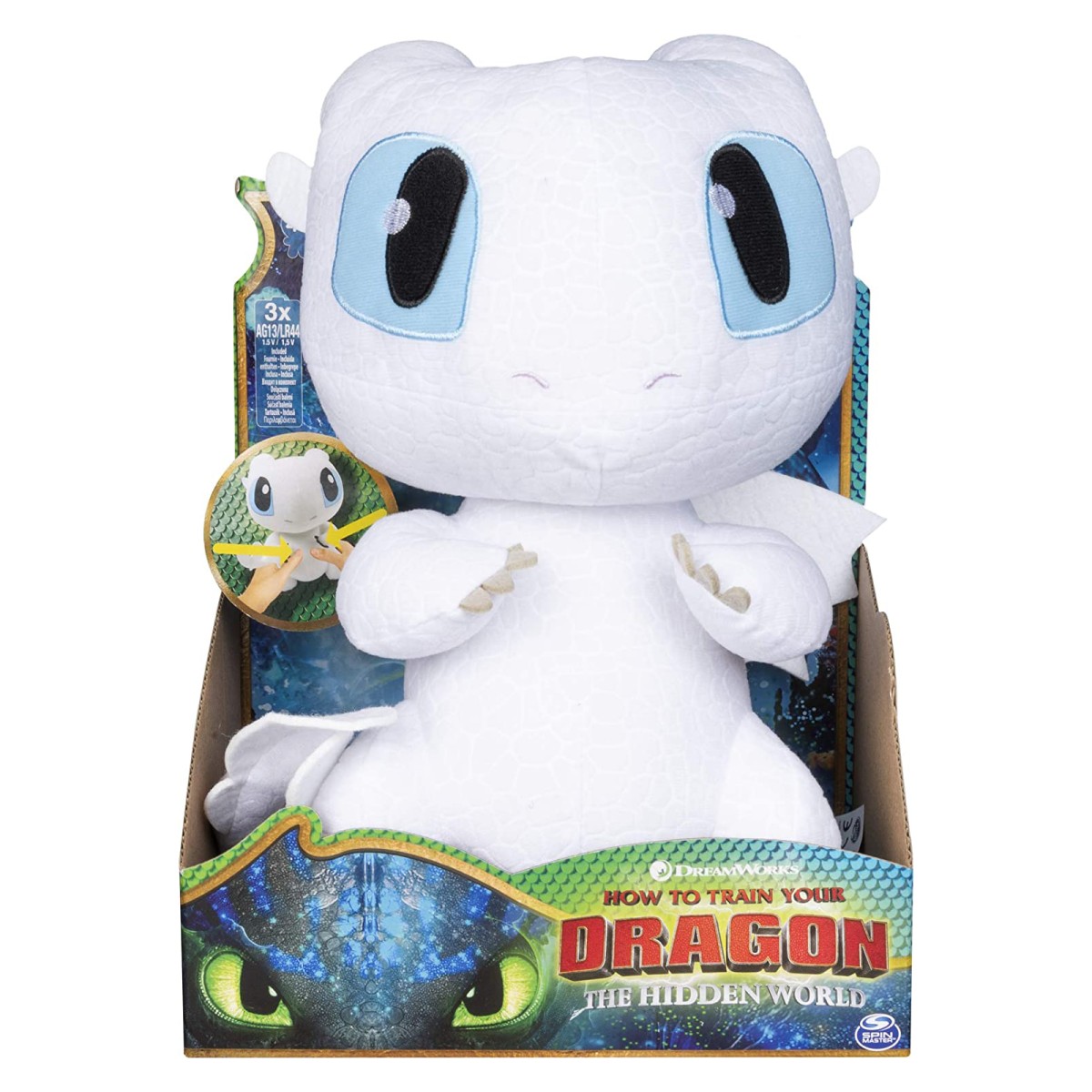 Spin Master 6045117 (20104401) - DreamWorks - Dragons - Plüschfigur mit Sound - Tagschatten/Lightfury