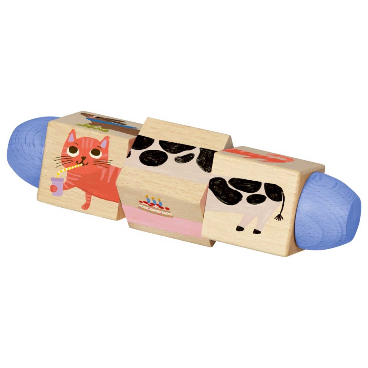 Coppenrath 23138 - Die Spiegelburg - minis - Holz-Dreh-Puzzle mit 4 Tieren