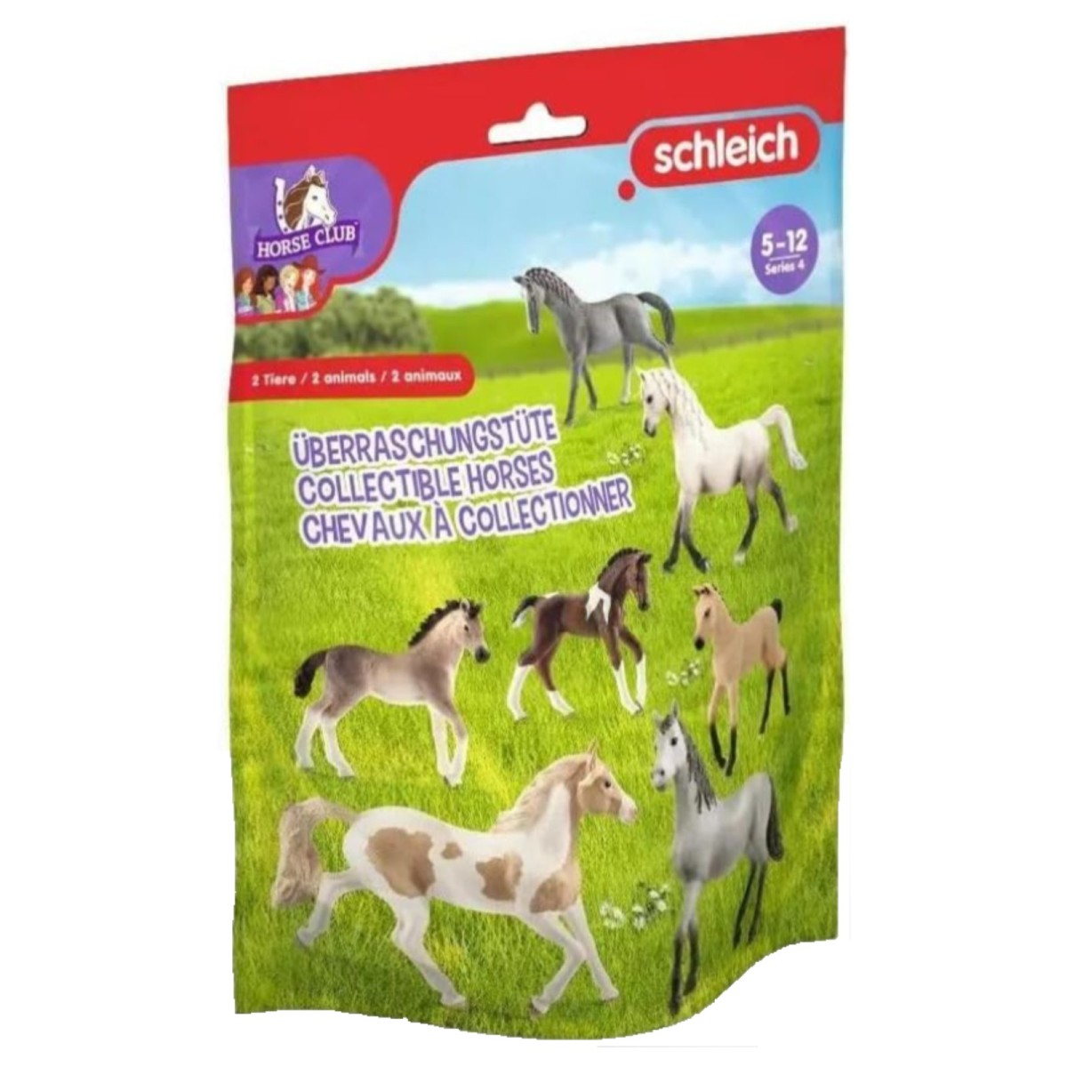 Schleich 10159816 - Horse Club - Überraschungstüte groß, im Polybag, Serie 4, 2-er Pack, Pferde