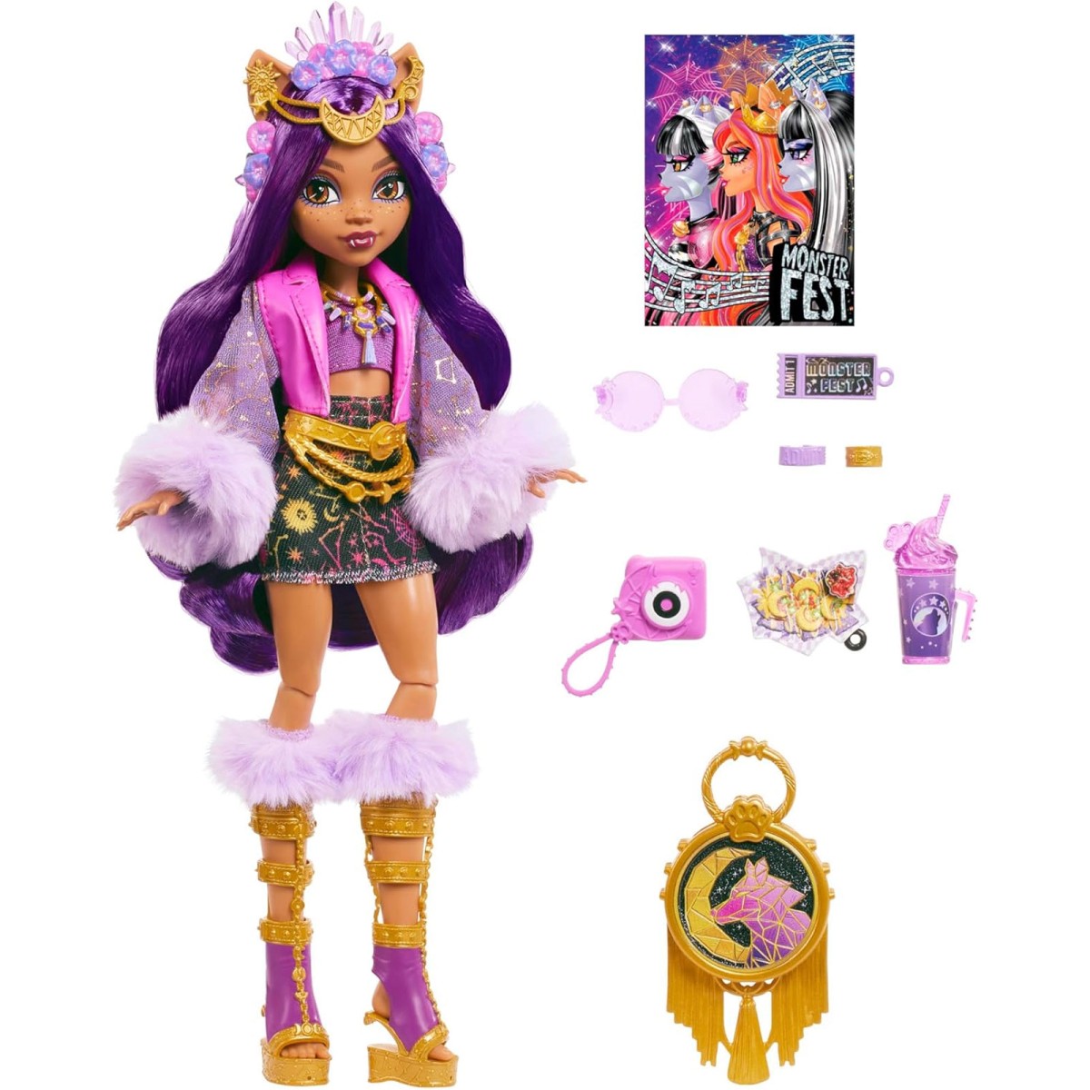 Mattel HXH80 - Monster High - Monster Fest - Clawdeen Wolf Puppe inkl. Zubehör
