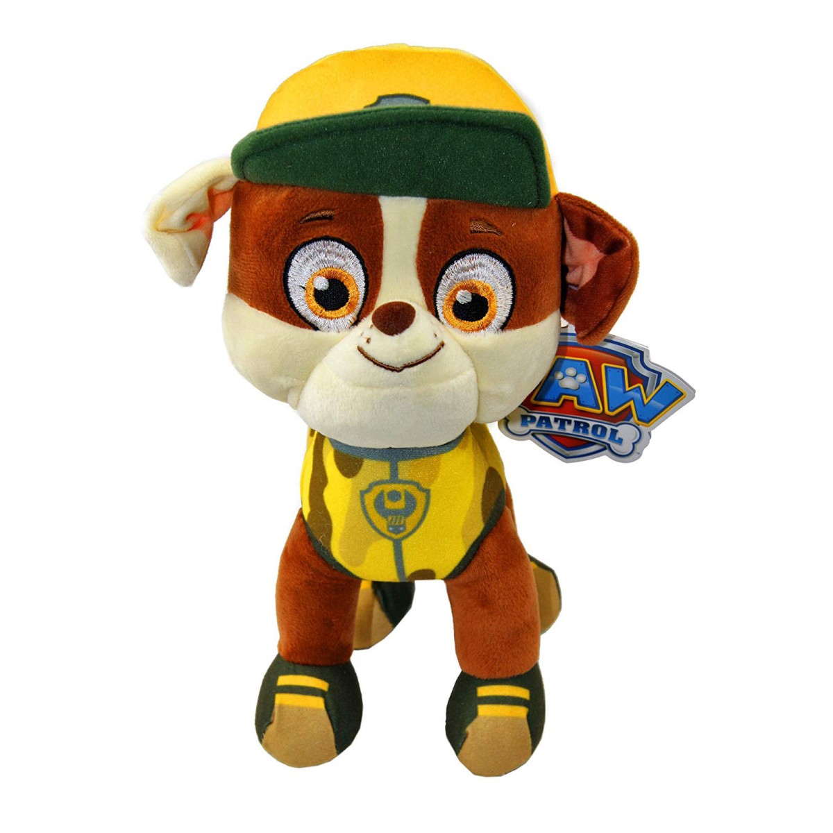 Spin Master 760015664-Rubble - Play by Play - Paw Patrol - Rubble, Plüschtier - 28 cm