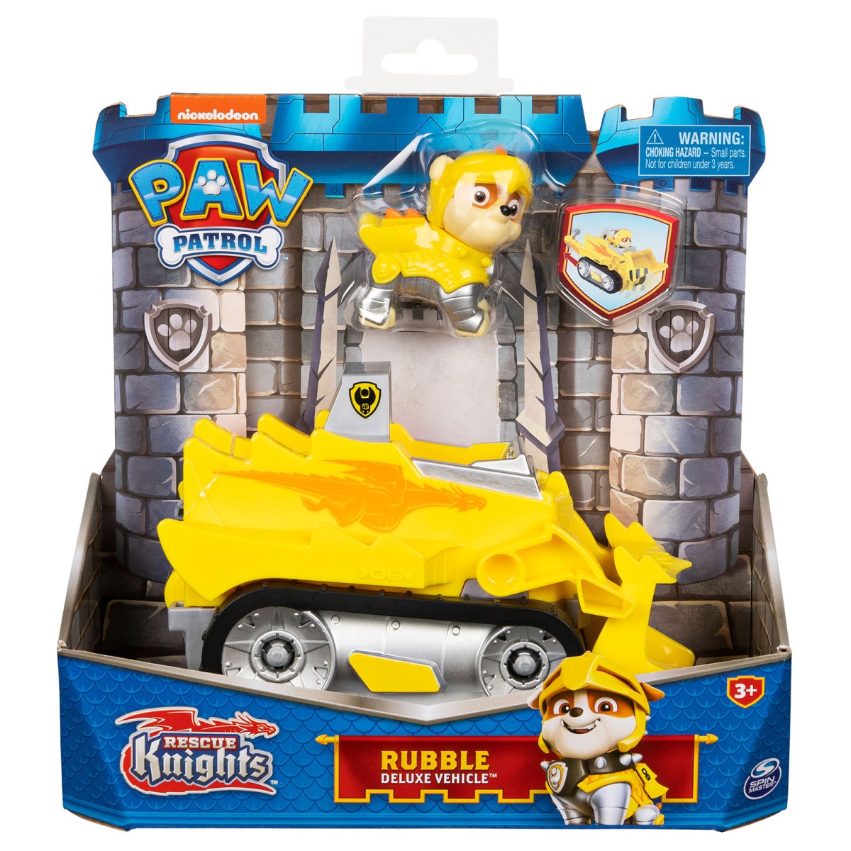 Spin Master 6063587 (20135920) - Paw Patrol - Rescue Knights - Basis Fahrzeug, Spielzeugauto,  Rubble mit Welpenfigur