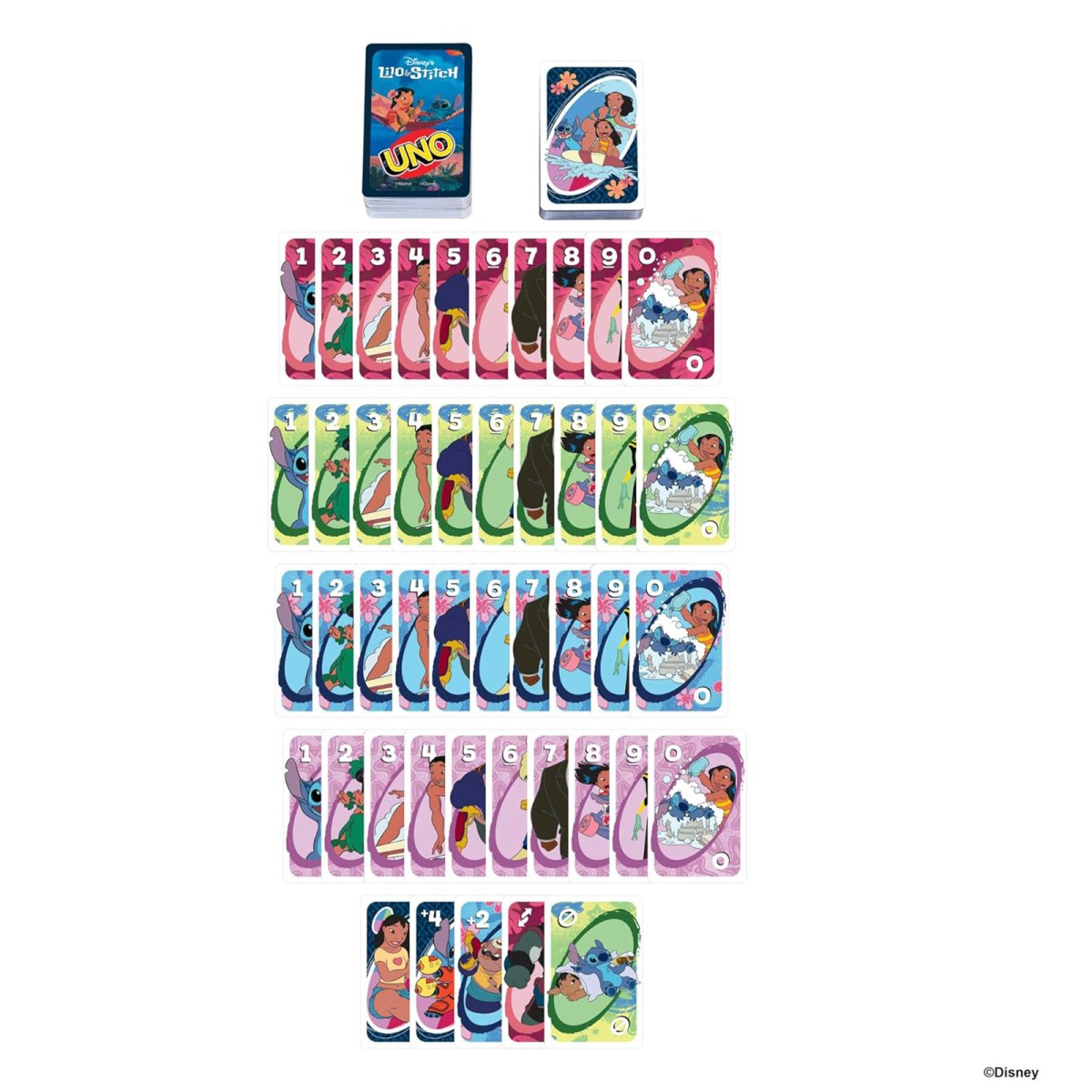 Mattel JCC10 - Disney's Lilo & Stitch - Mattel Games - UNO Kartenspiel mit Sonderregel