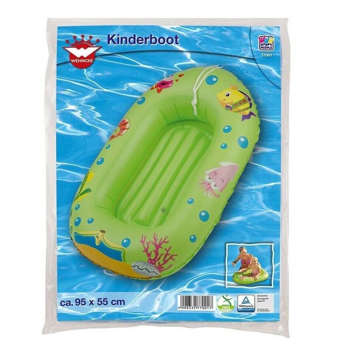 Happy People 77001 - Wehncke - aufblasbares Kinderboot, ca. 95 x 55cm