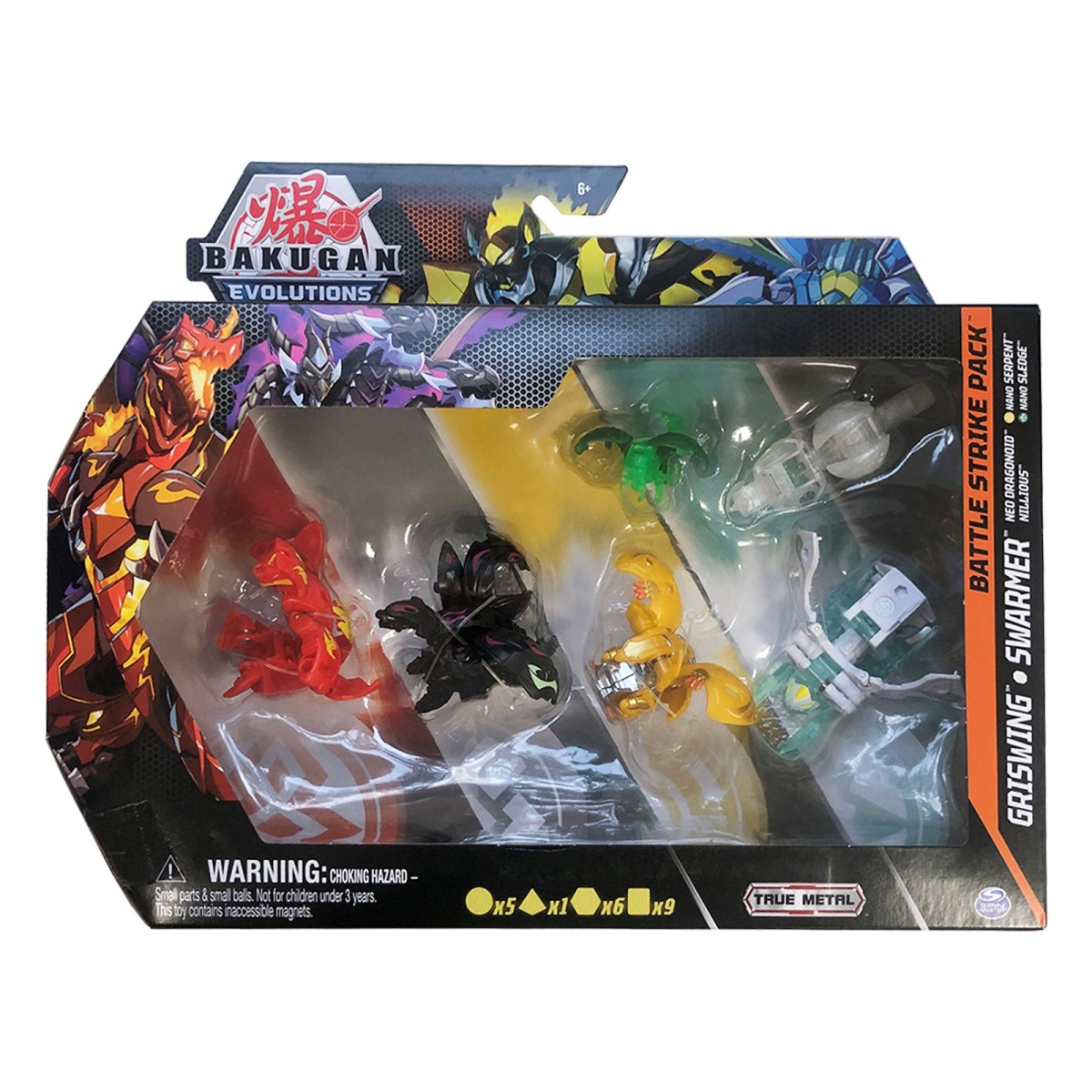 Spin Master 6062874 (20137847) - Bakugan Evolutions - Battle Strike Pack inkl. Griswing, Swamer, Neo Gragonoid, Nillious, Nano Serpent & Nano Sledge