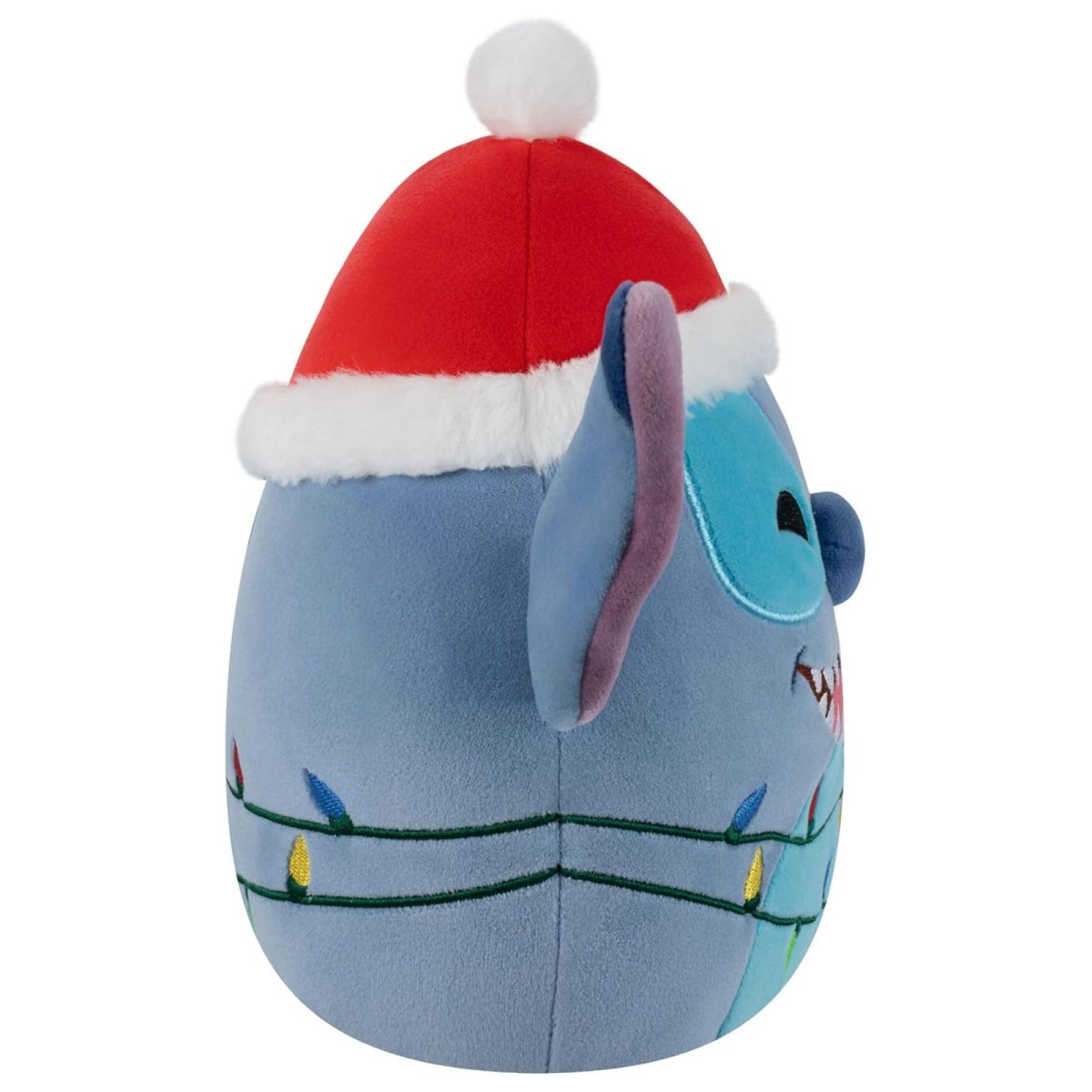 Jazwares SQDI01432 - Squishmallows - Disney Lilo & Stitch - Ultraweicher Stitch mit Weihnachtsmütze und Lichterketten-Design, 20 cm