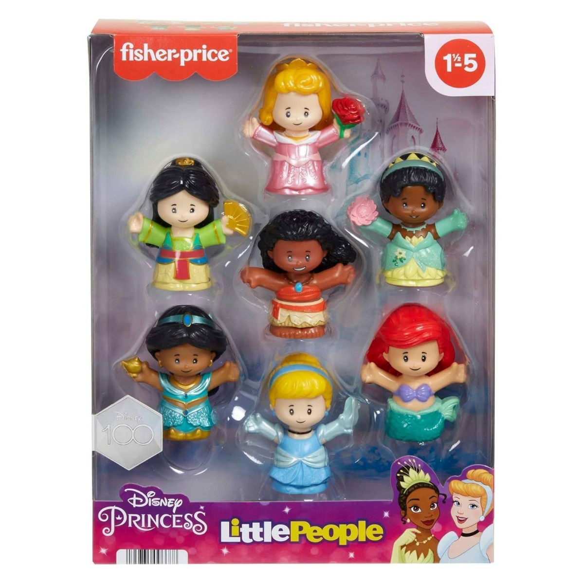 Mattel HJW75 - Disney Princess - Fisher-Price - Little People - Spielfigurenset, 7 Stk.