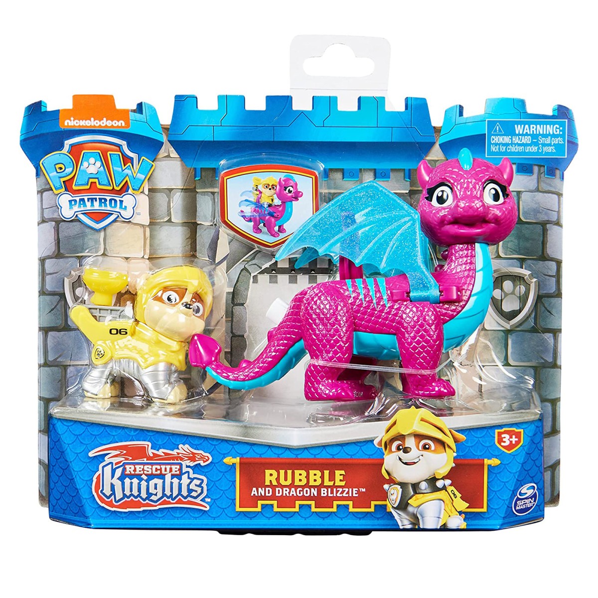 Spin Master 6063149 (20135265) - Paw Patrol - Rescue Knights - Rubble mit Drache Blizzie