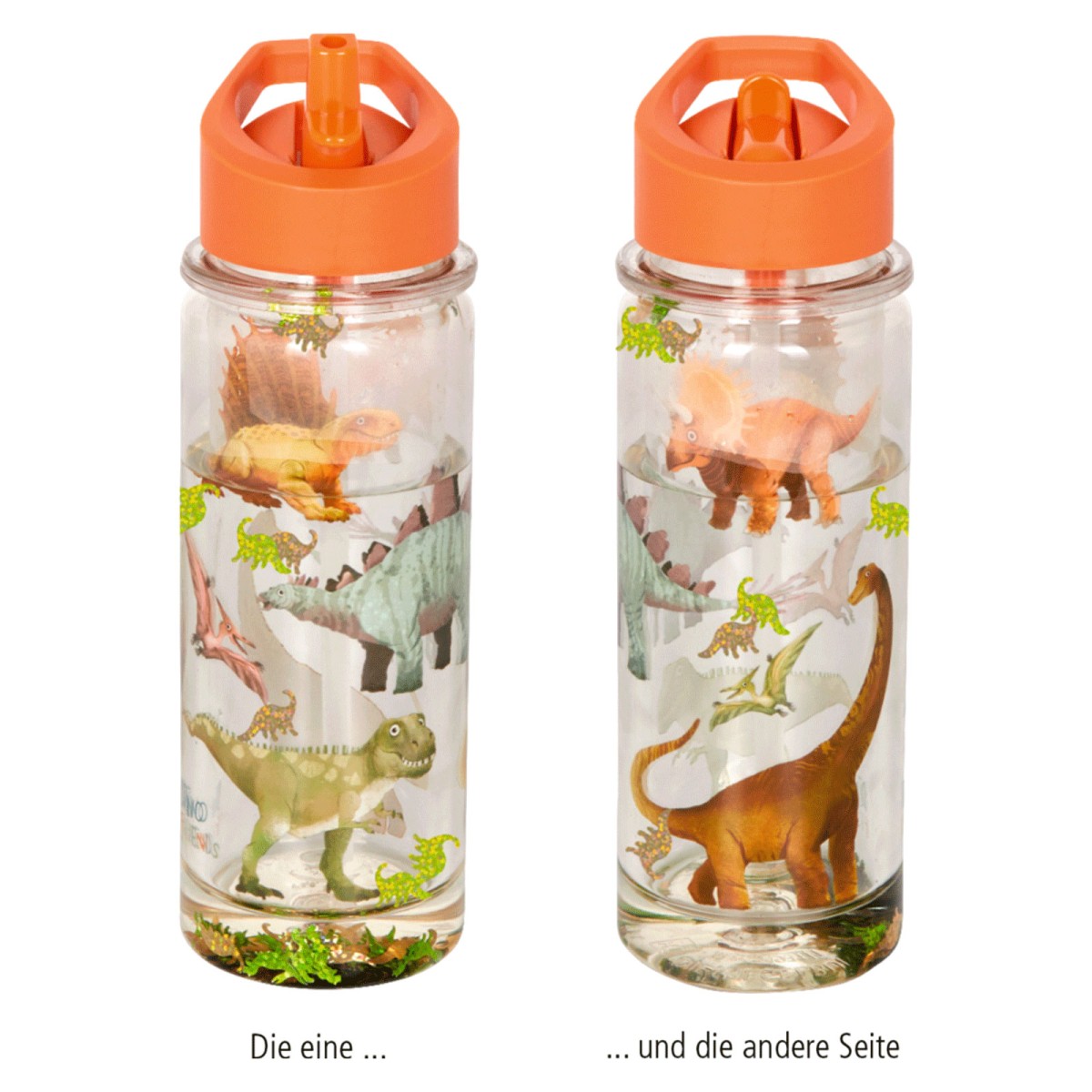 Coppenrath 21931 - Die Spiegelburg - Dino Friends - Glitzer-Trinkflasche (ca.0,3 l)