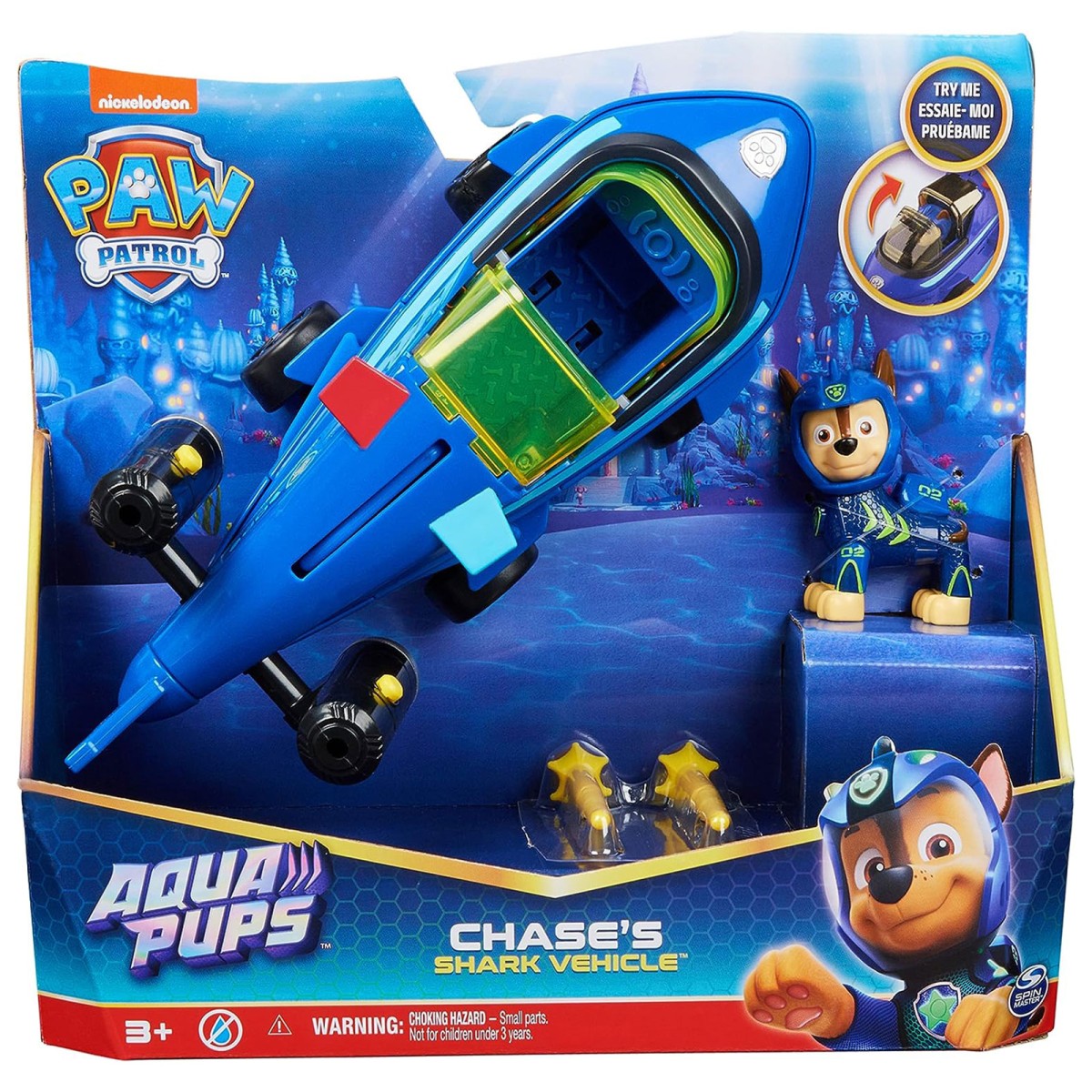 Spin Master 6065229 (20139007) - Paw Patrol - Aqua Pups - Chase - Hai Fahrzeug