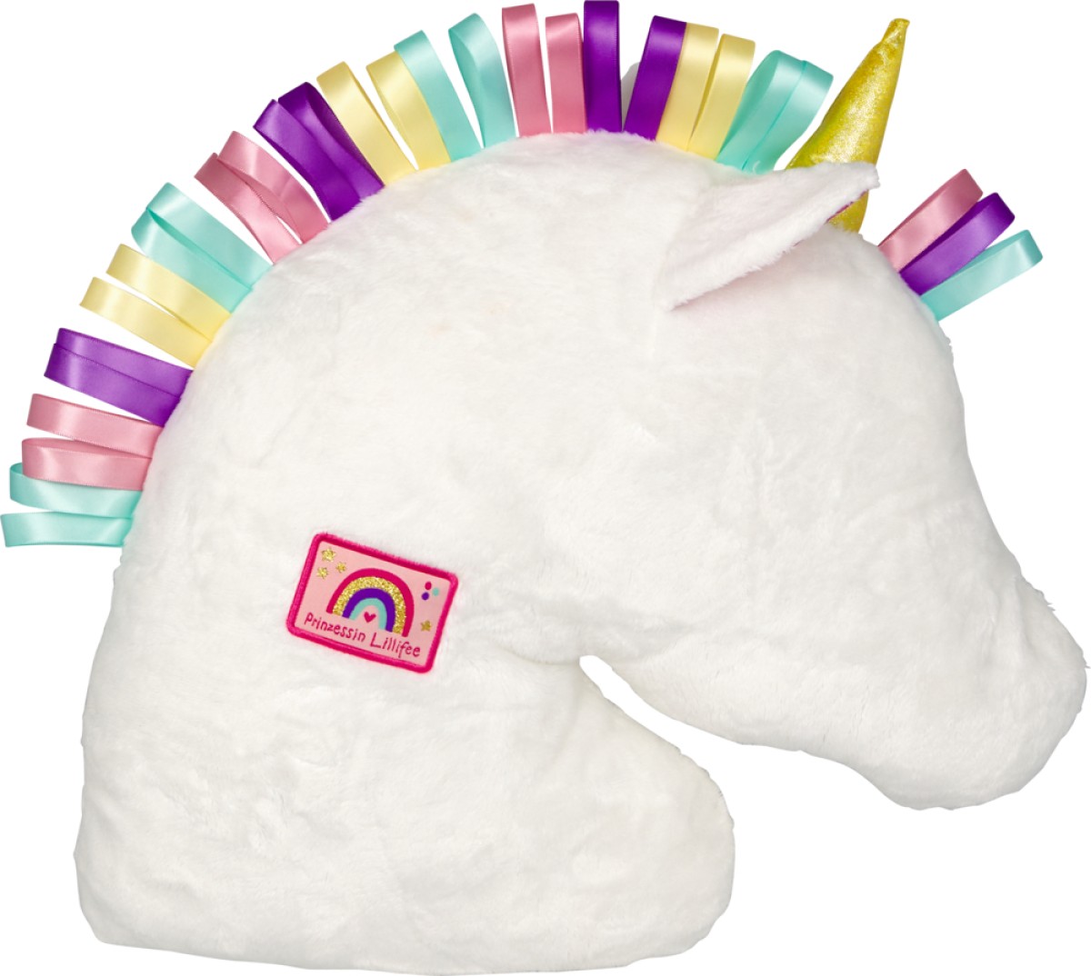 Coppenrath 23389 - Die Spiegelburg - Prinzessin Lillifee - Einhorn-Kissen mit Satinbandmähne
