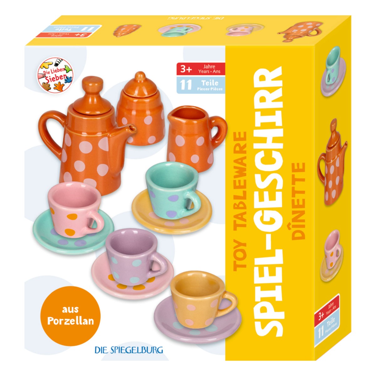 Coppenrath 18786 - Die Spiegelburg - Die Lieben Sieben - Spiel-Geschirr aus Porzellan