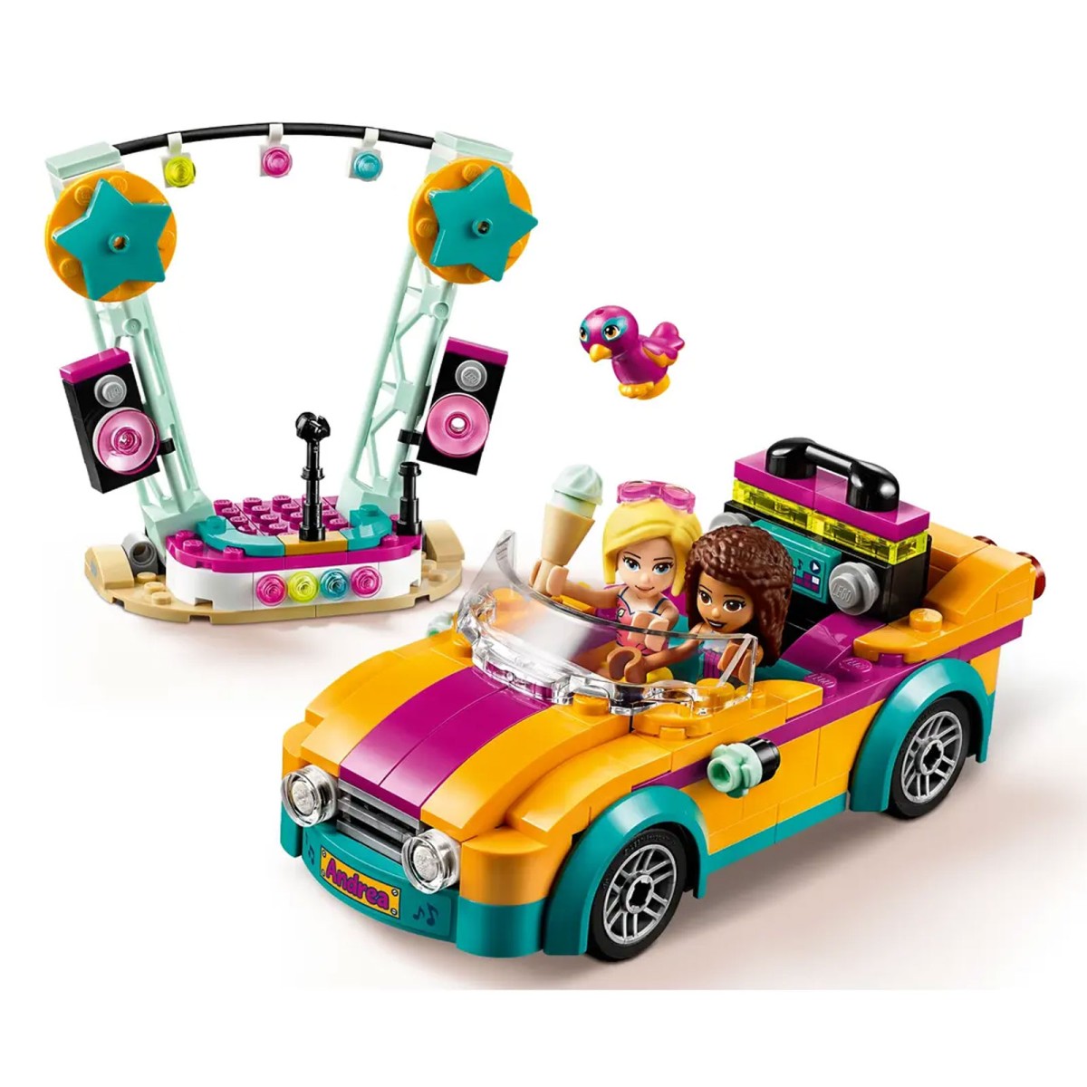 Lego 41390 - Friends - Spielset, 240 Teile, Andrea's Auto und Bühne