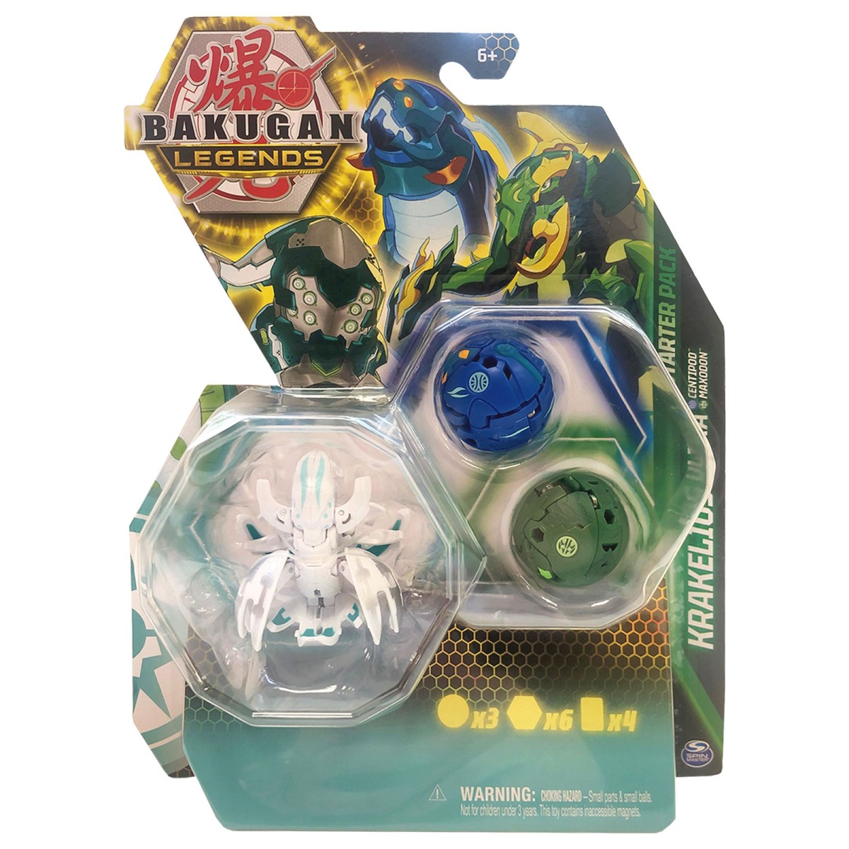 Spin Master 6066092 (20140289) - Bakugan Legends - Starter Pack, Krakelios Ultra, Centipod & Maxodon