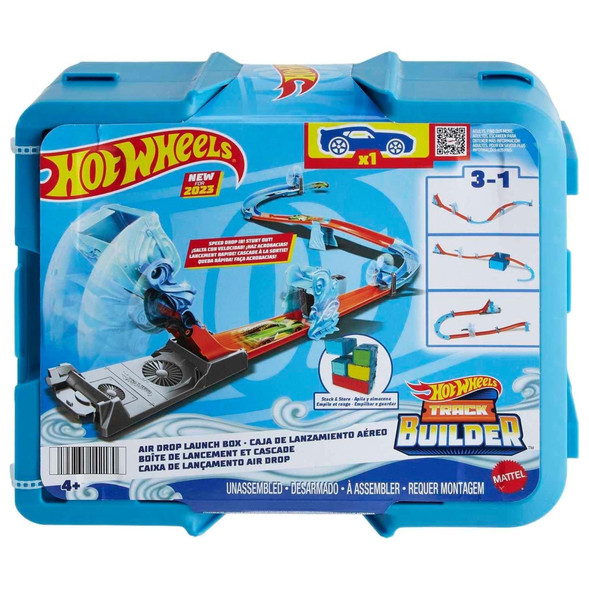 Mattel HNJ67 - Hot Wheels - Track Builder - Wind and Gravity Pack, inkl. Fahrzeug