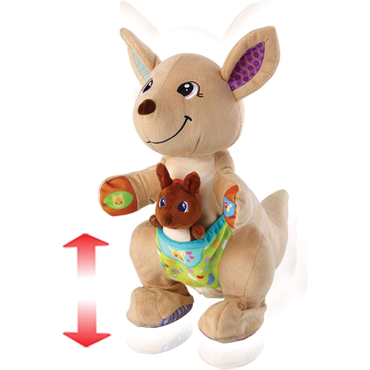 V-Tech 80-522664 - Hüpf mit mir Känguru, interaktives Plüsch-Spielzeug