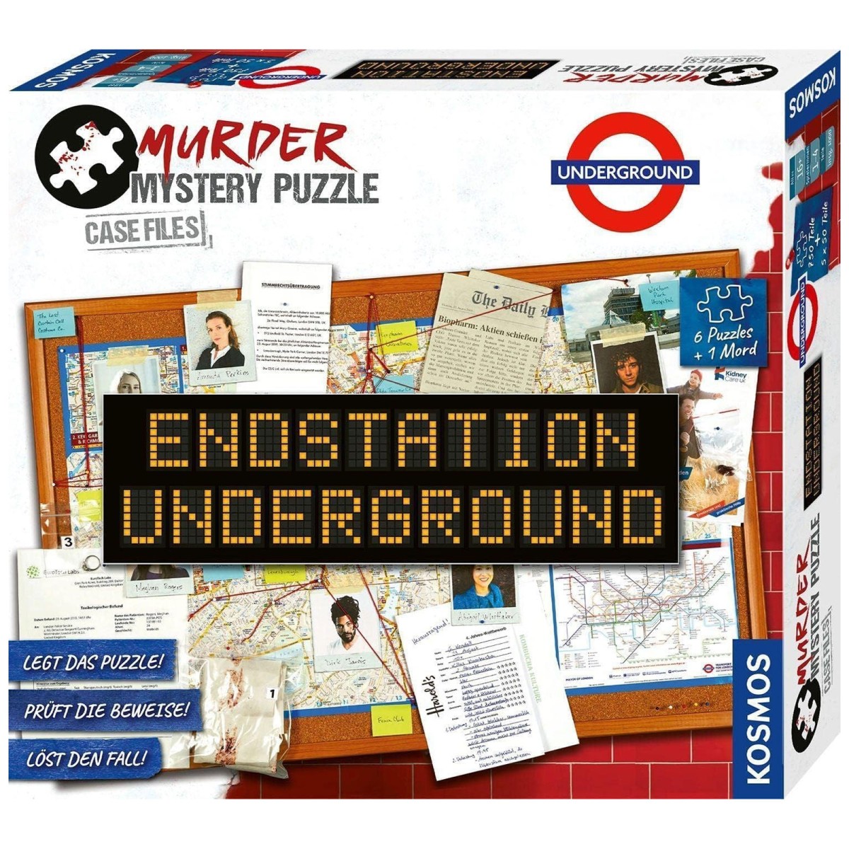 Kosmos 682170 - Murder Mystery Puzzle - Krimispiel, Erlebnispuzzle, Endstation Underground