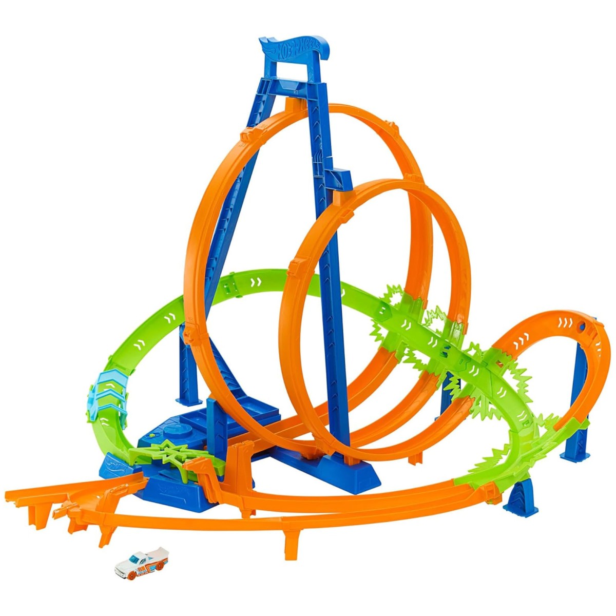 Mattel HTP55 - Hot Wheels - Episches Trackset mit Looping und 5 Crash Zonen, inkl. 1 Fahrzeug