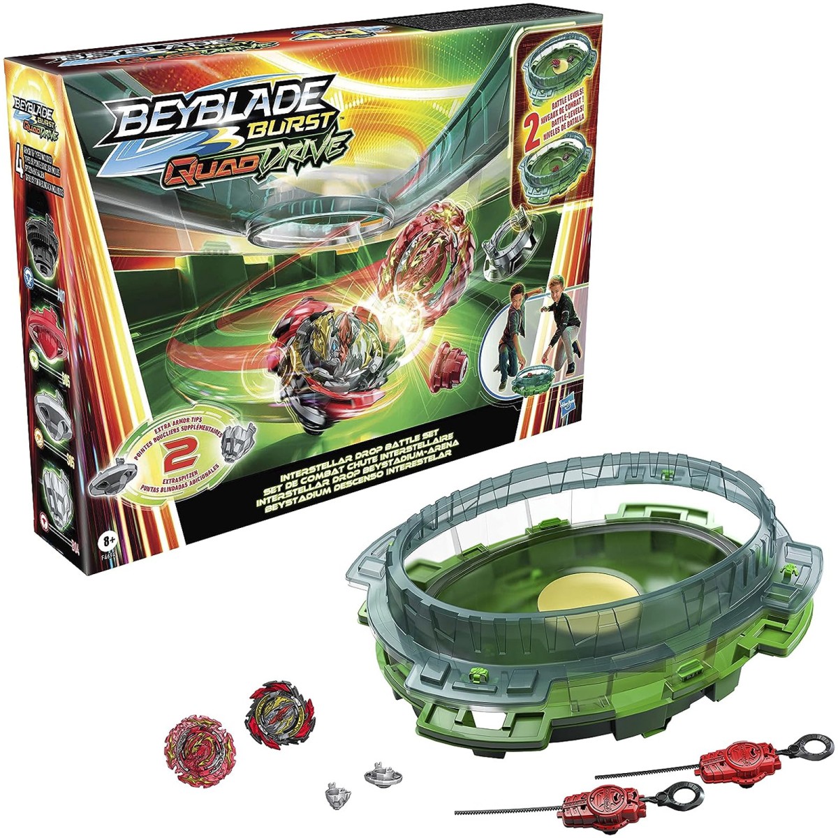 Hasbro F4694EU40 - Beyblade - Burst QuadDrive - Interstellar Drop Battle Set - Beystadium-Arena inkl. 2 Kreisel und 2 Starter