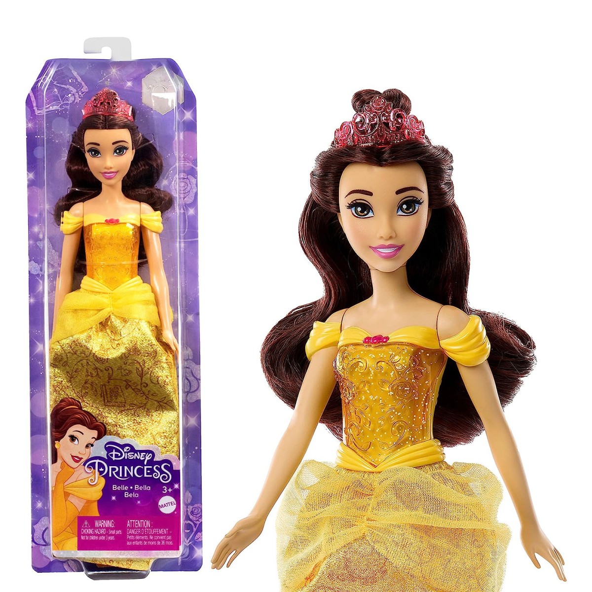 Mattel HLW11 - Disney Princess - Belle-Puppe – Magische Abenteuer erleben!