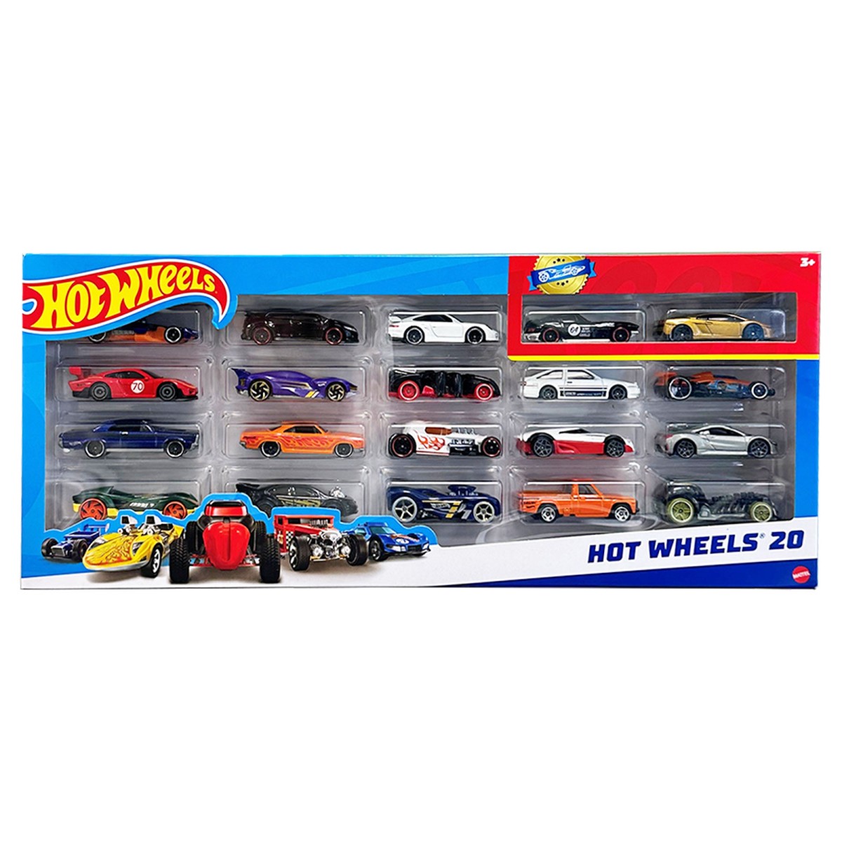 Mattel H7045 sort. - Hot Wheels - Die-Cast Fahrzeuge, 1:64. 20er Pack, mehrfach sortiert