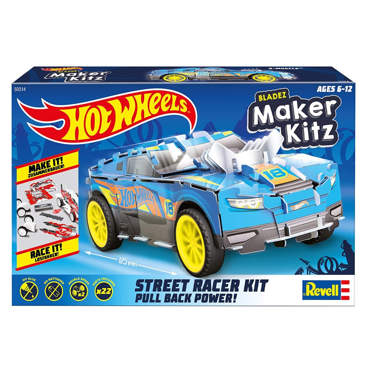 Revell 50314 - Hot Wheels - Blazed Maker Kitz - D-Muscle - Bausatz, Spielzeugauto 1:32, Street Racer