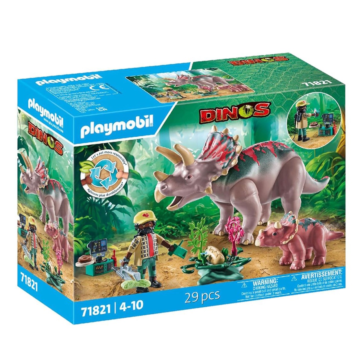 PLAYMOBIL® 71821 - Dinos - Triceratops mit Jungtier