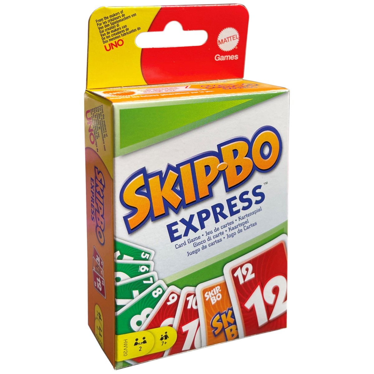 Mattel HWV20 - Mattel Games - Skip-Bo Express, Kartenspiel mit barrierefreier Farbgestaltung