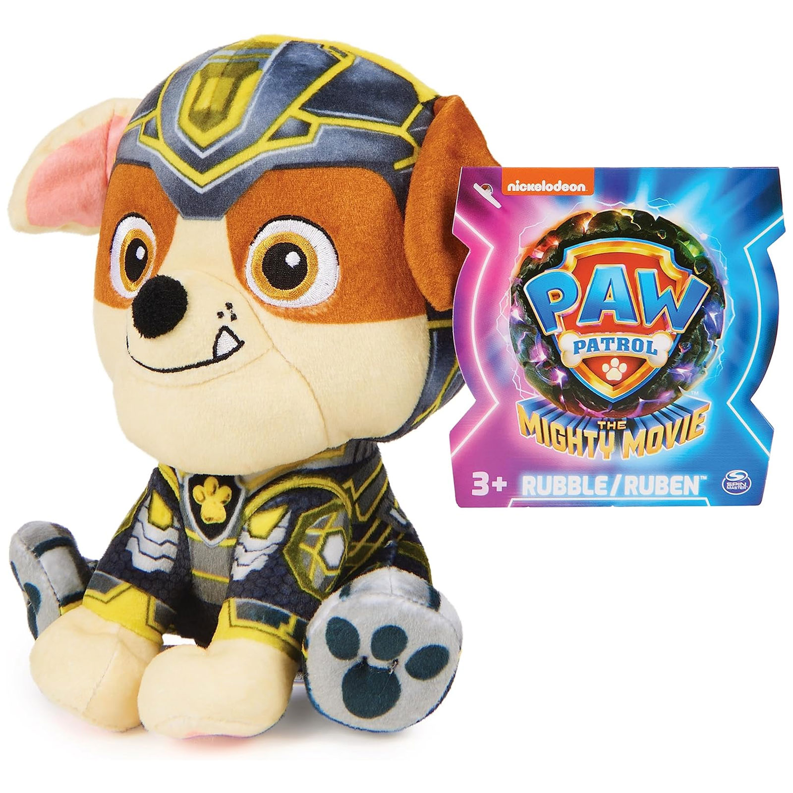 Spin Master 6067089 (20142231) - Paw Patrol - The Mighty Movie - Rubble Plüschfigur ca. 20 cm