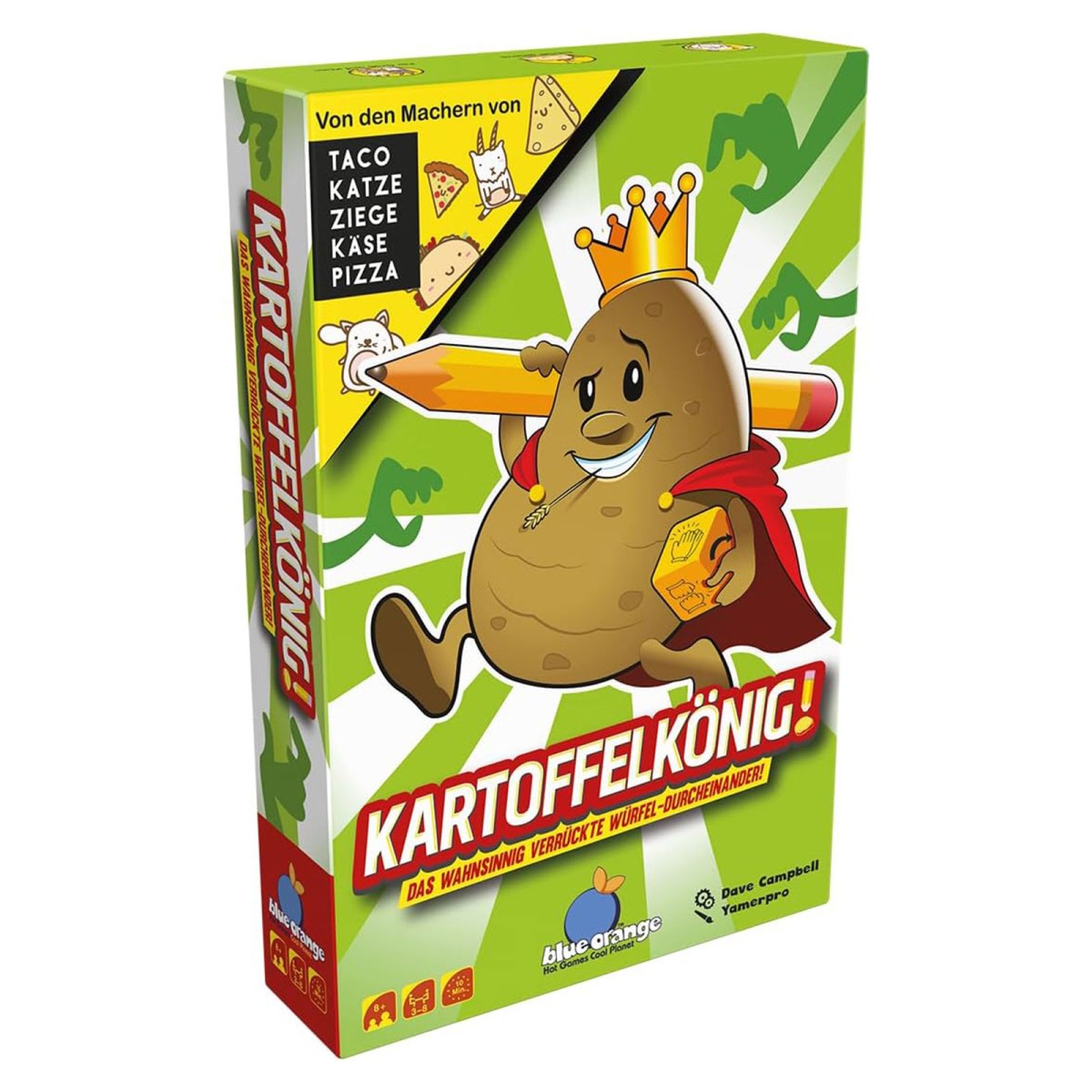 Asmodee BLOD0108 GRATIS AB 40€ - Blue Orange - Kartoffelkönig! - Würfelspiel, Partyspiel