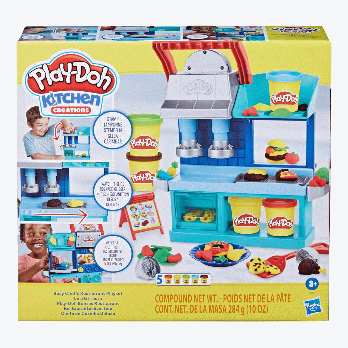 Hasbro F8107 - Play-Doh - Kitchen Creations - Knet-Spielset, buntes Restaurant