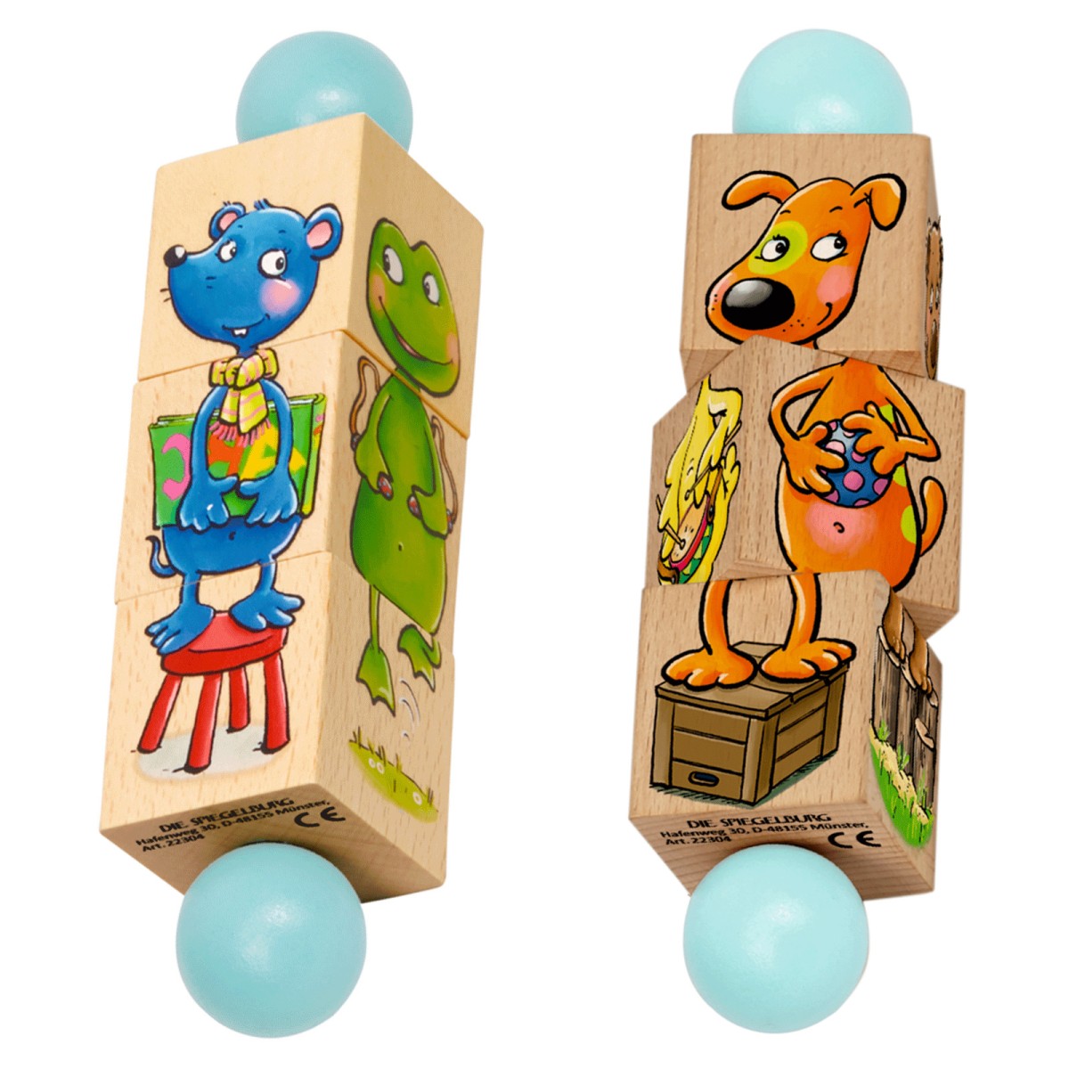 SPAR-SET 414619 - Coppenrath - Die Spiegelburg - Die Lieben Sieben - Holz-Dreh-Puzzle, in zwei Designs