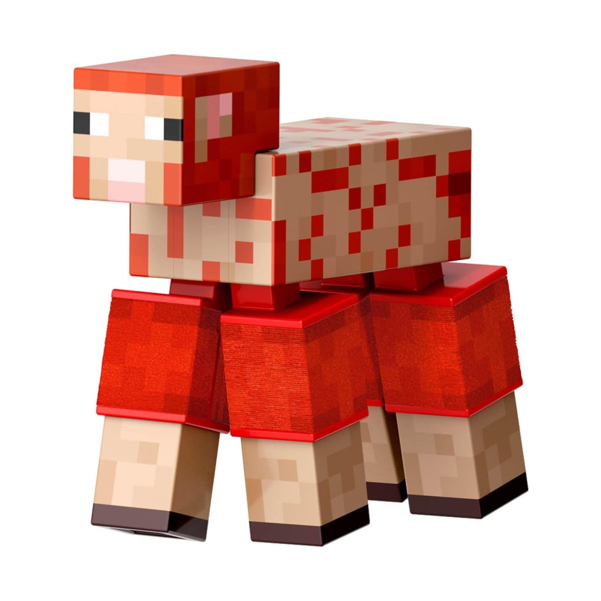Mattel JCV22 - Minecraft - Mojang Studios - Diamond Level - rotes Schaf Actionfigur, ca. 9 cm mit 3 Zubehörteilen