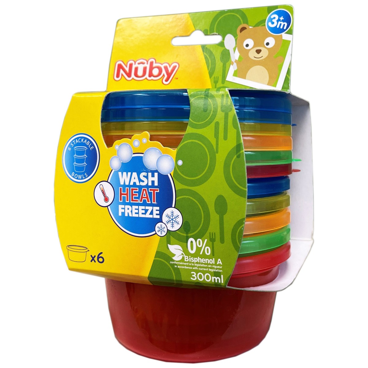Nuby ID91164 - 6er Pack Snack Schüssel, Breischale, 300 ml