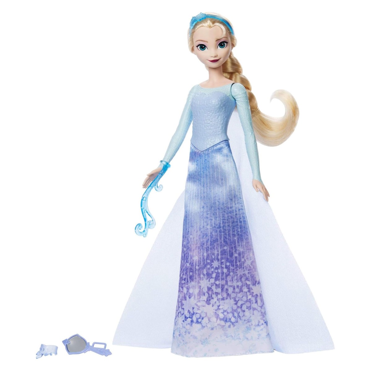 Mattel JBG59 - Disney Frozen - Spin & Reveal - Puppe mit 10 Überraschungen und Mode-Accessoires, Elsa