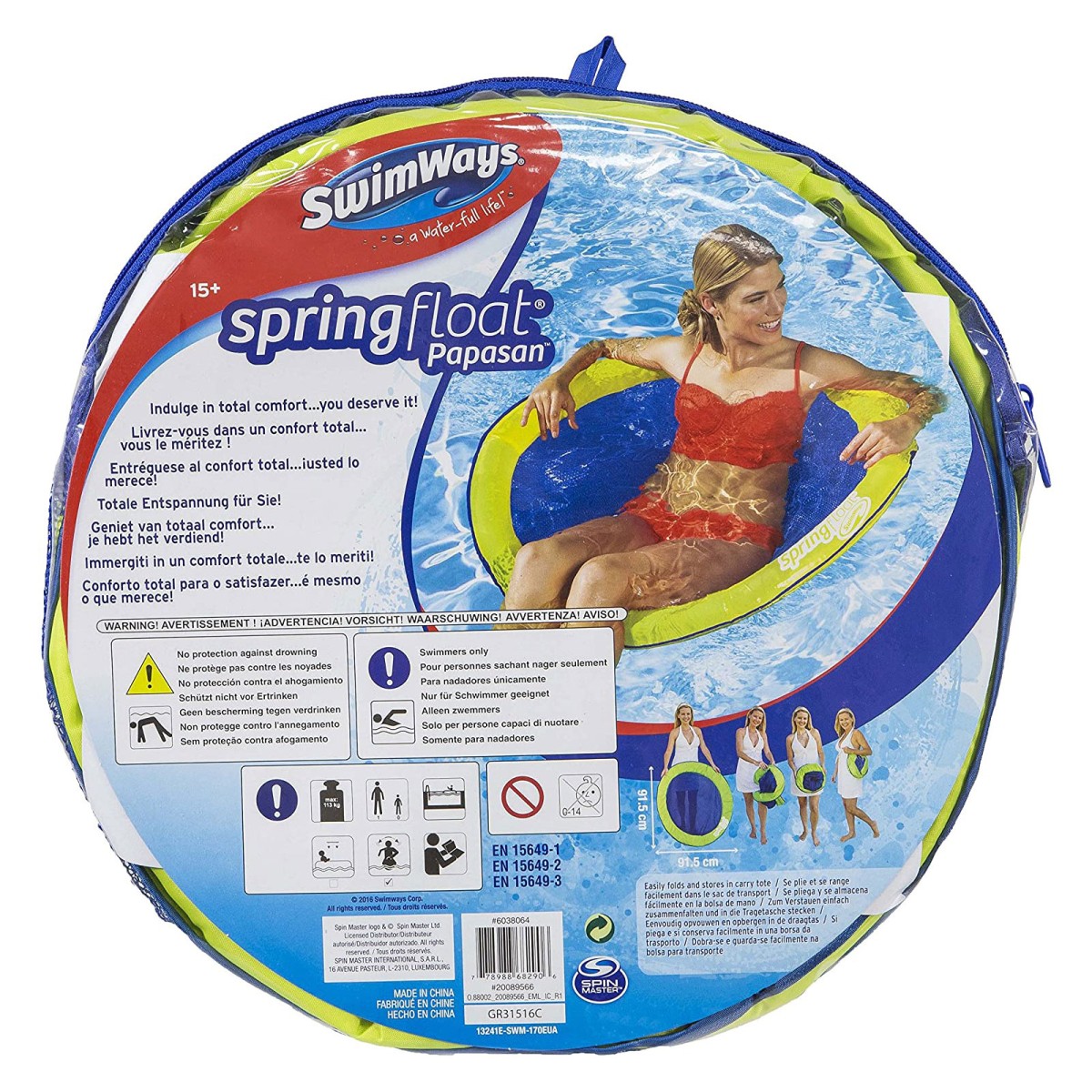 Spin Master 6038064 (20089566) Grün - Swimmways - Aufblasbarer Sitz, Poolmatte, spring float